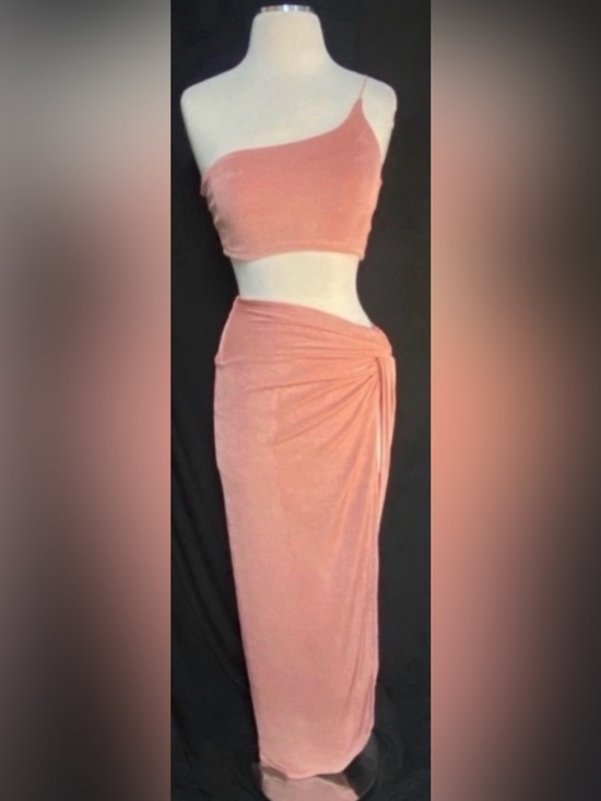 JLUXLABEL Tops - Women’s Pink Midi Tank Top and Skirt Set Medium